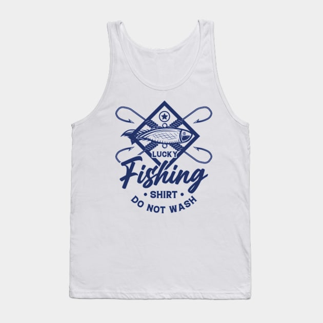 Lucky Fishing do not wash Fisherman Tank Top by Teeflex